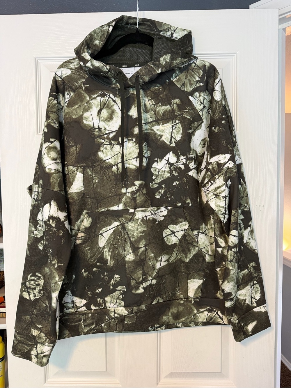 Green and White Camouflage Hoodie